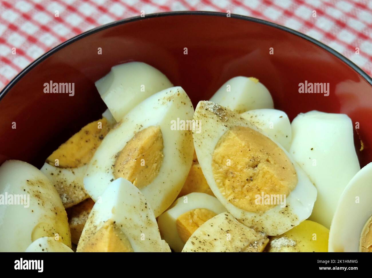 Cuisine and Food, Close Up Hard Boiled Eggs, High in Protein, Fat