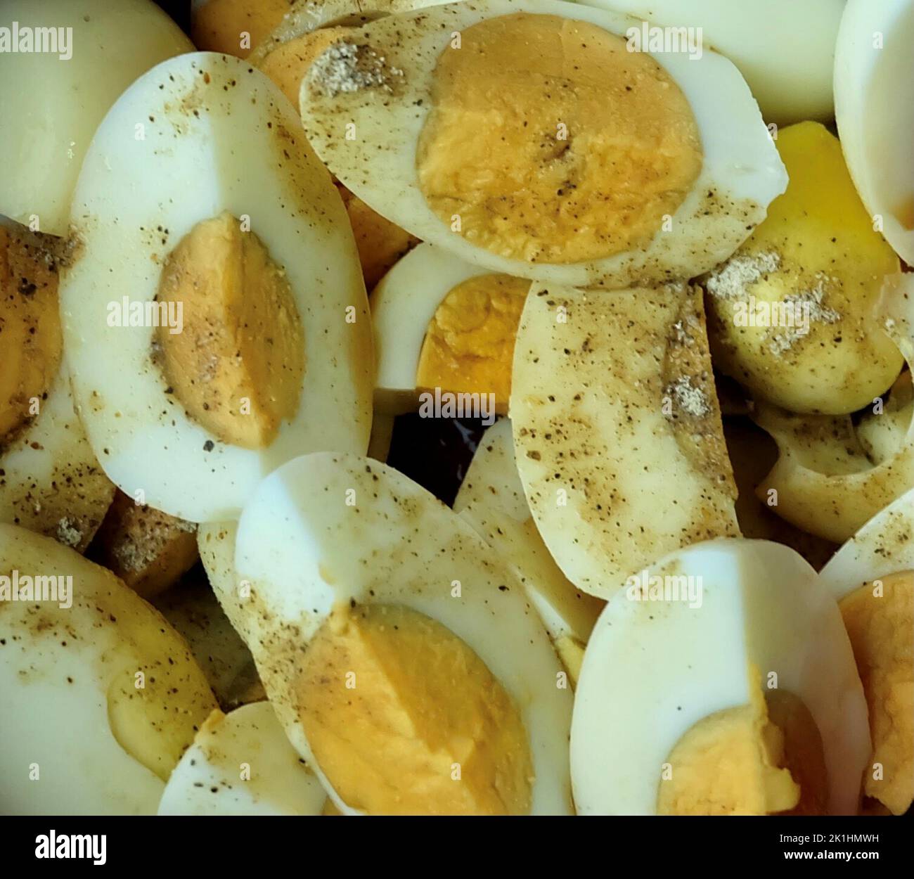 Cuisine and Food, Close Up Hard Boiled Eggs, High in Protein, Fat