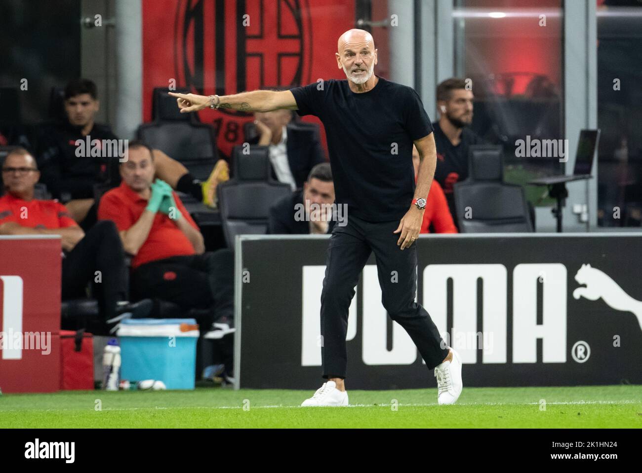 Milan, Italy. 18th Sep, 2022. Italian Serie A Football Championship. Milan VS Napoli 1-2. Stefano Pioli, coach Milan.- photo copyright: Cristiano BARNI/ATP images Credit: SPP Sport Press Photo. /Alamy Live News Stock Photo