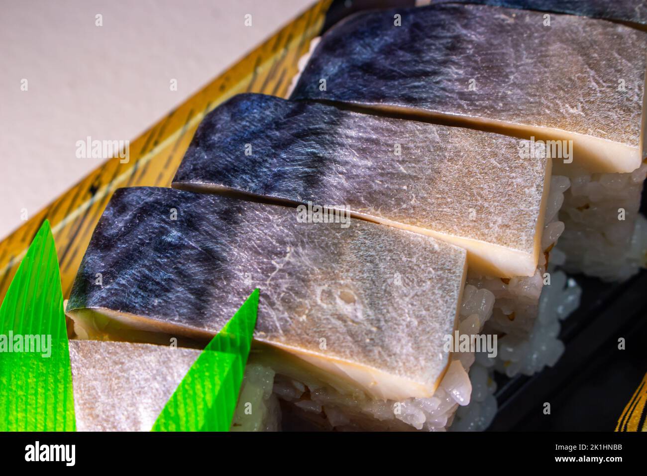 Saba Sushi (Saba Oshizushi, Mackerel Pressed Sushi). Oshi Zushi is a