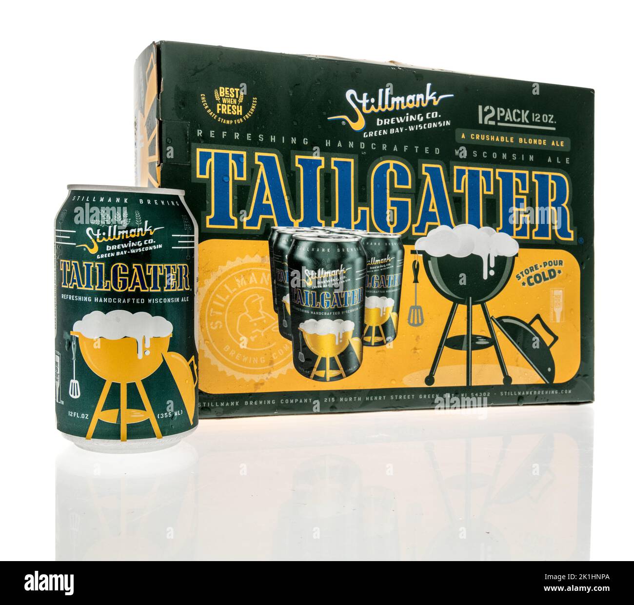 Winneconne, WI - 11 September 2022: A package of Stillmank brewing company tailgater blonde ale beer on an isolated background. Stock Photo