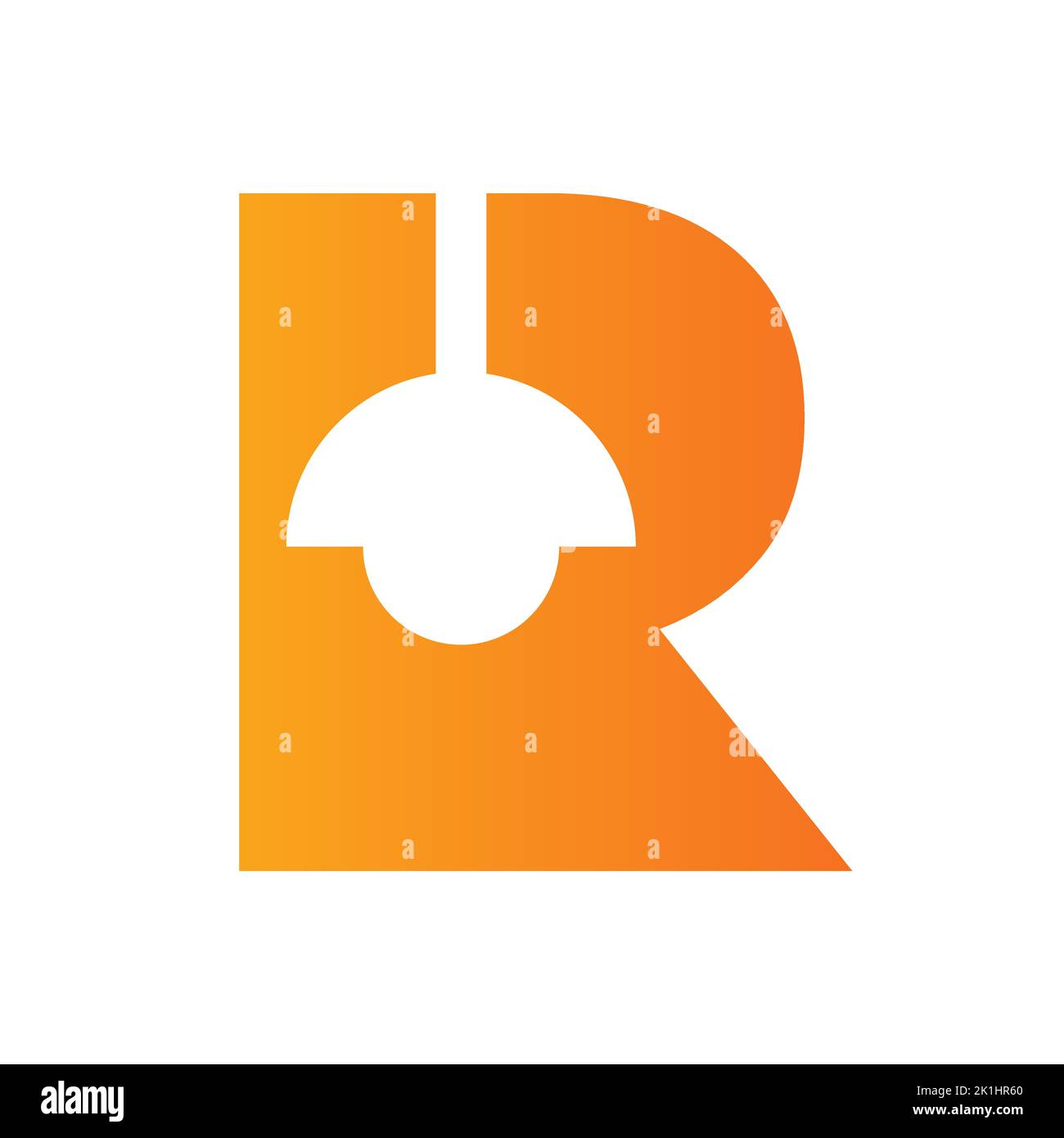 Letter R Lamp Logo Combined With Hanging Lamp Vector Template Stock ...