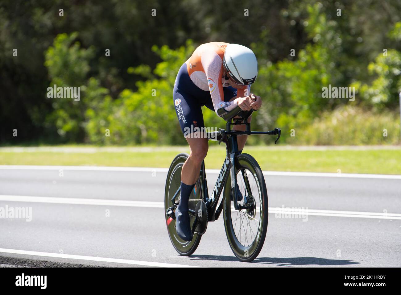 Ellen van Dijk of the Netherlands, winning the Women's elite Time Trial at the 2022 UCI Road Cycling World Championships. Stock Photo