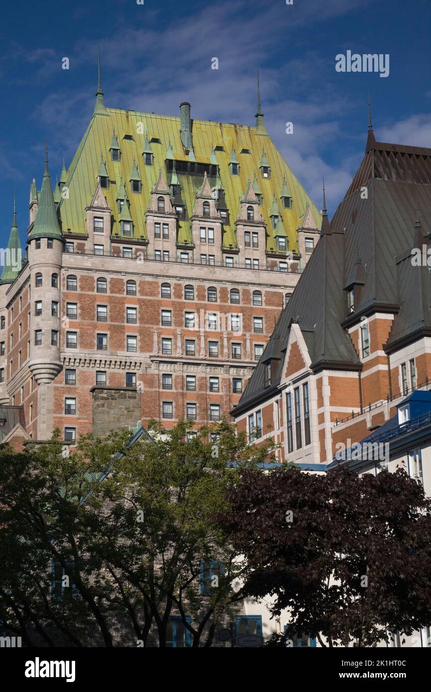 Partial view of Chateau Frontenac, Quebec City, Quebec, Canada Stock Photo