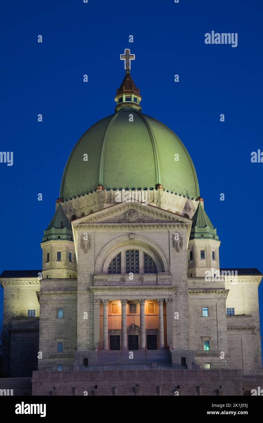 Saint-Joseph's Oratory at dusk, Montreal, Quebec, Canada Stock Photo
