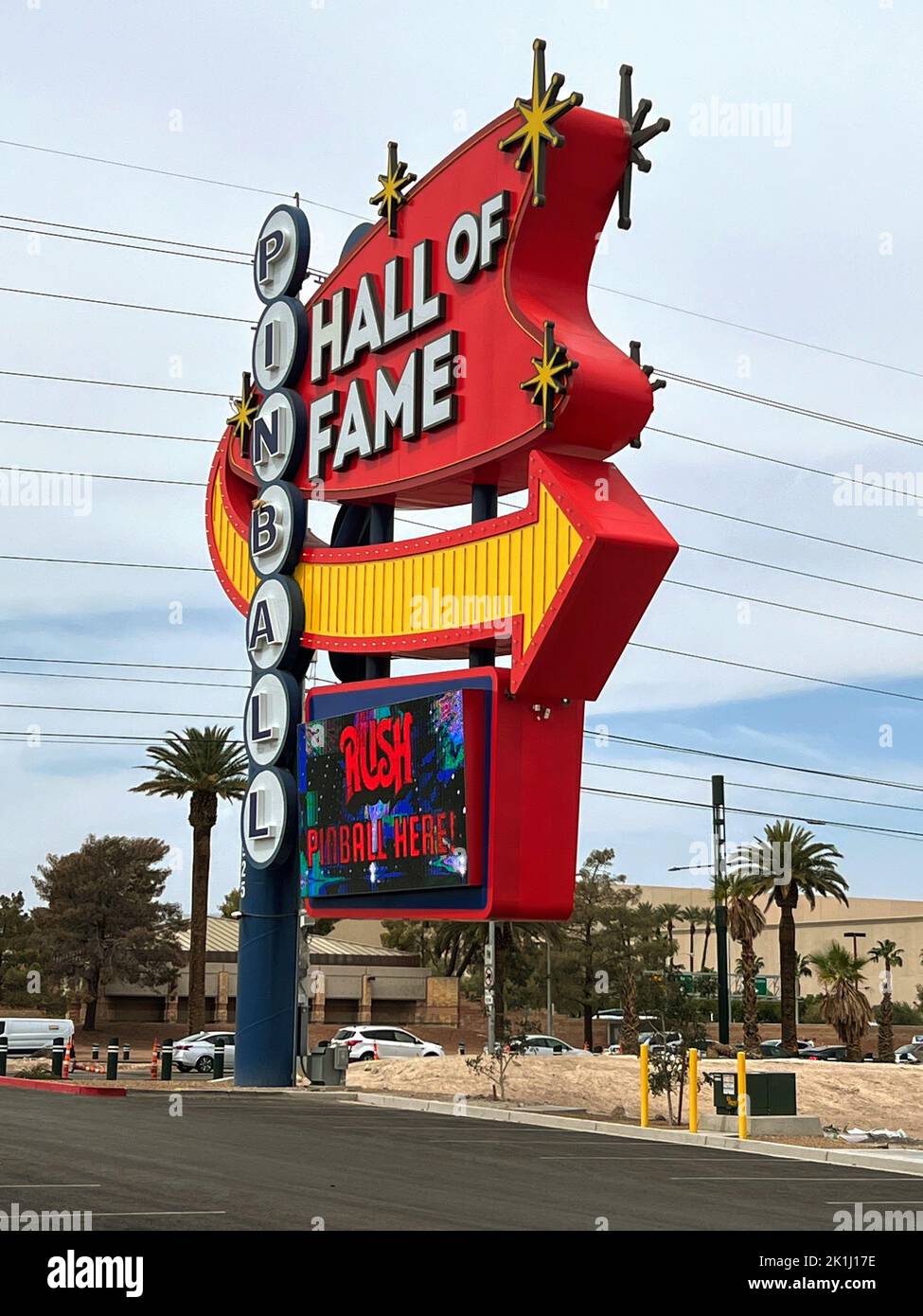 Las Vegas, Nevada 992022 View of large neon sign for the new Pinball