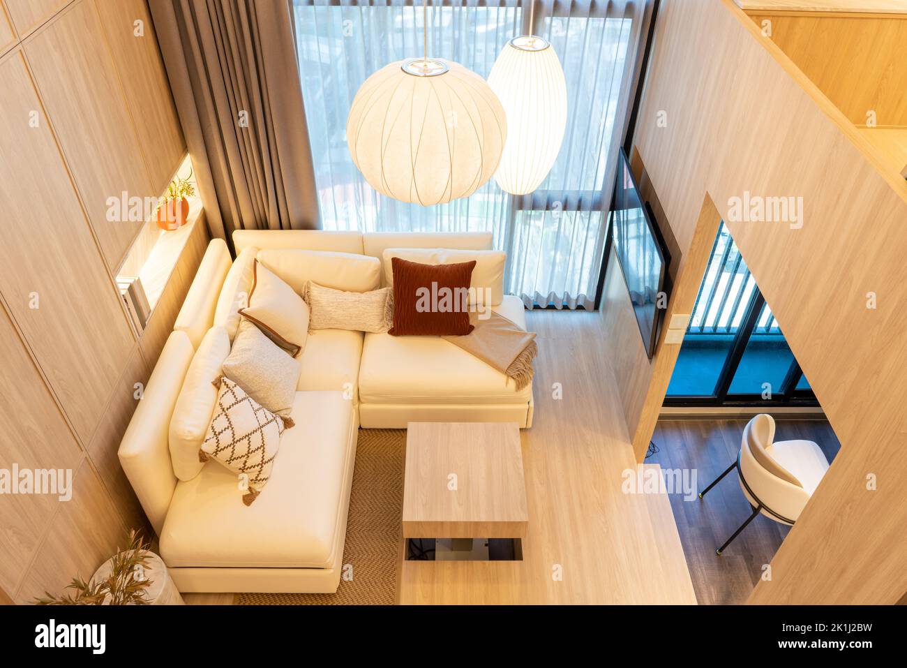 White living room with sofa window of Condominium Luxury and summer