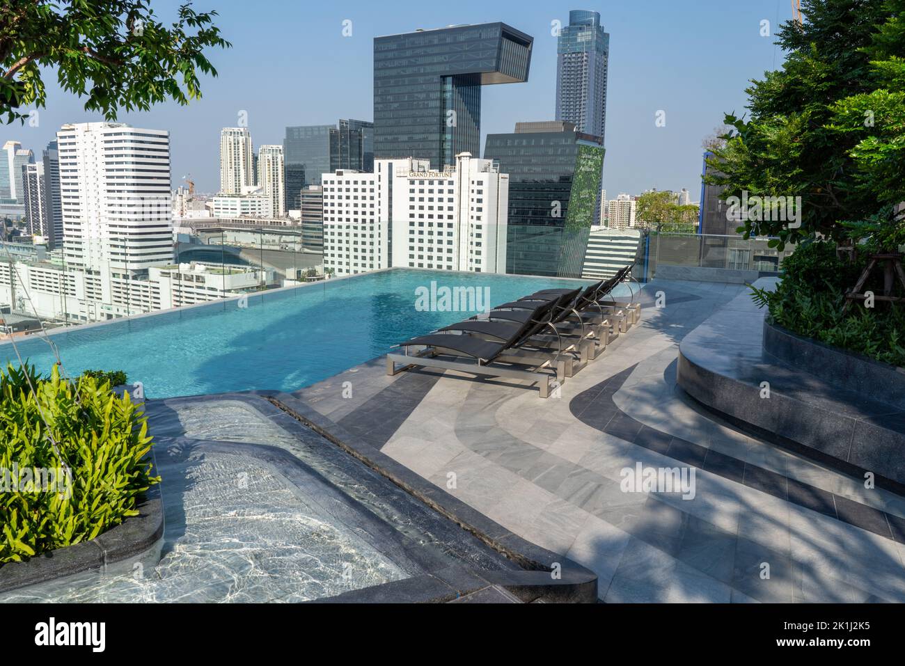 Swimming Pool on roof top of Condominium or Swimming of Hotel Coastline ...
