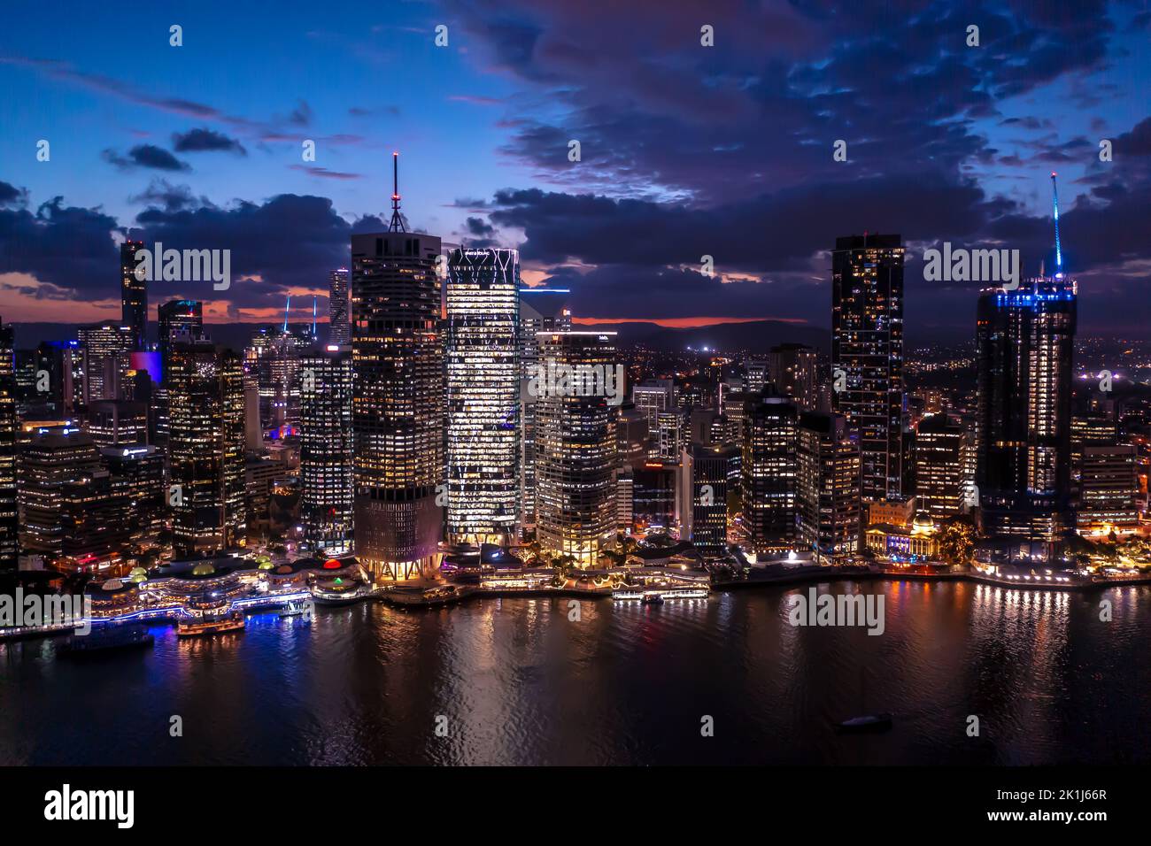 Brisbane city lights at night Stock Photo