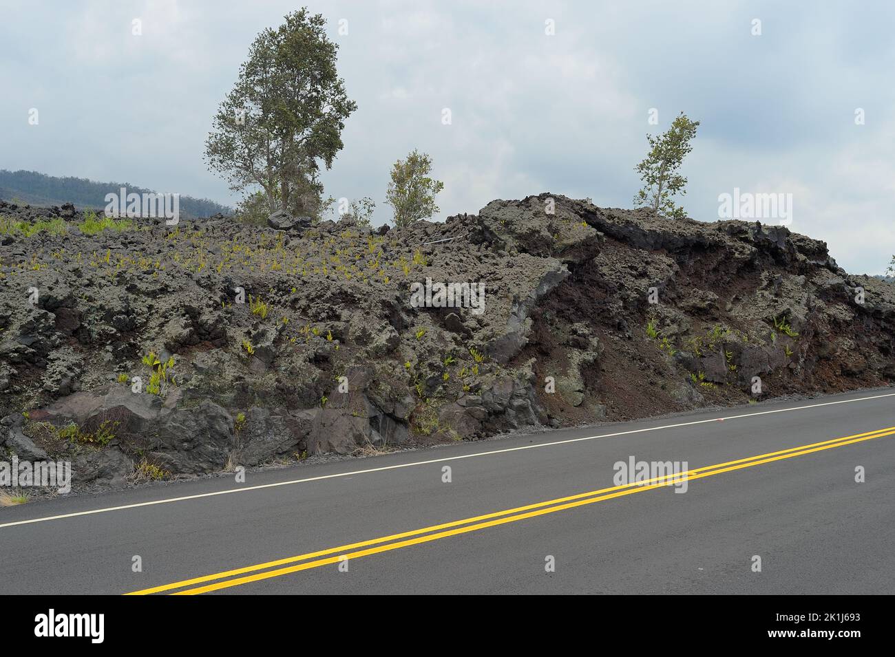 Impressive lava streams of Mauna Loa eruptions along the Hawaii Belt