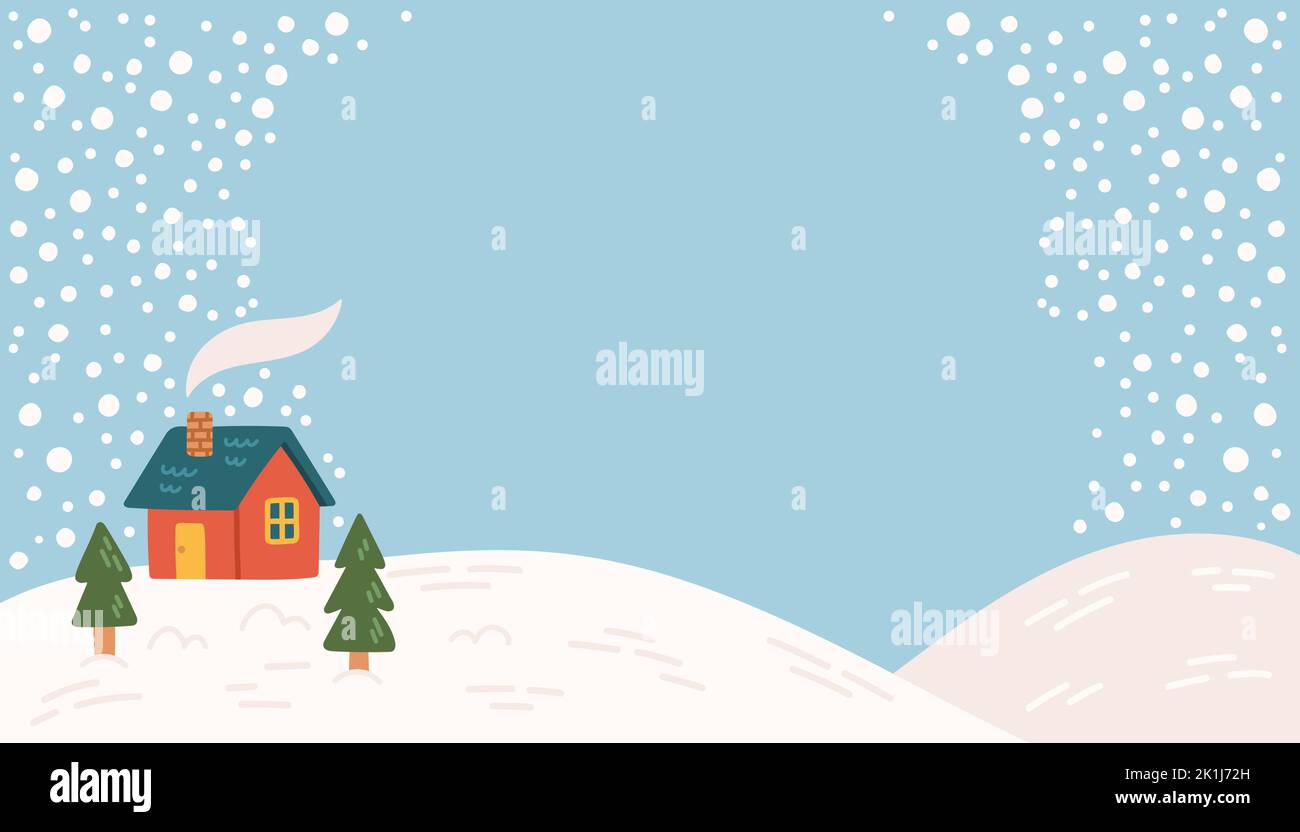 Winter vector background snow blue flat design  Stock Vector