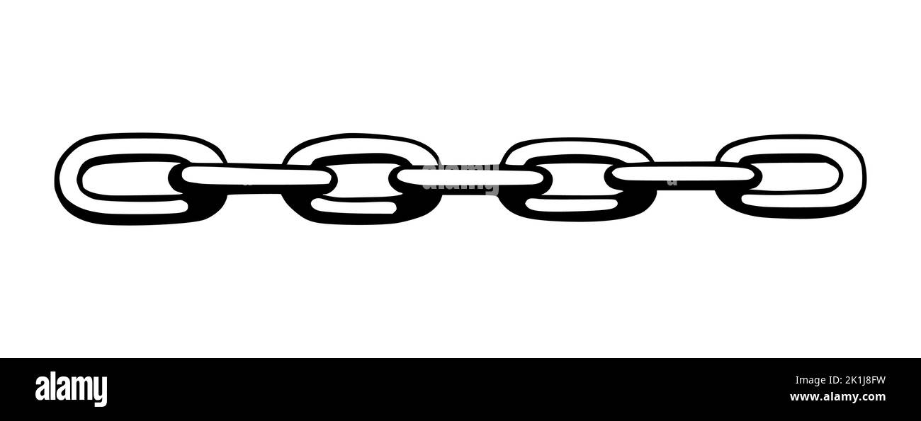 Chain as symbol of unity and cooperation. Sketch of metal chains