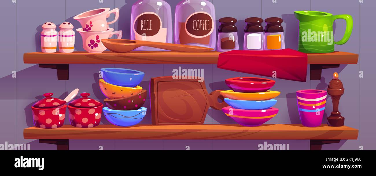 Stack of plates and cups Stock Vector Images - Alamy