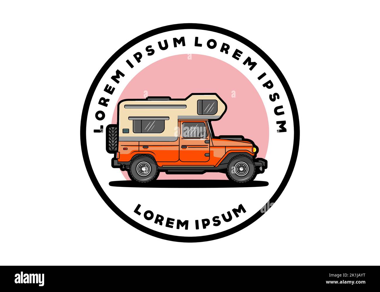 Stocky camper car illustration badge design Stock Vector Image & Art ...
