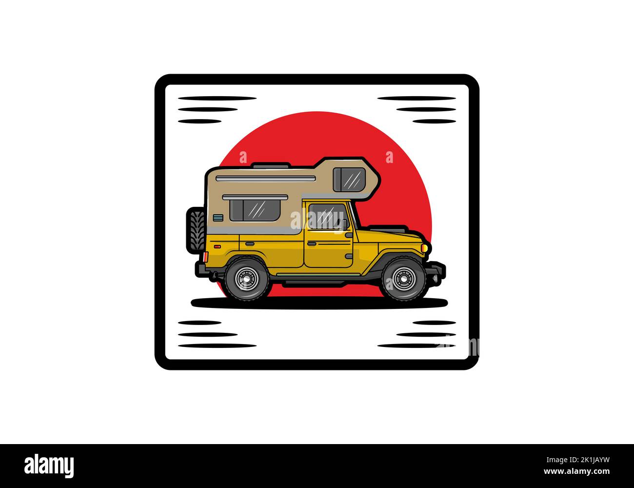 Stocky camper car illustration badge design Stock Vector Image & Art ...