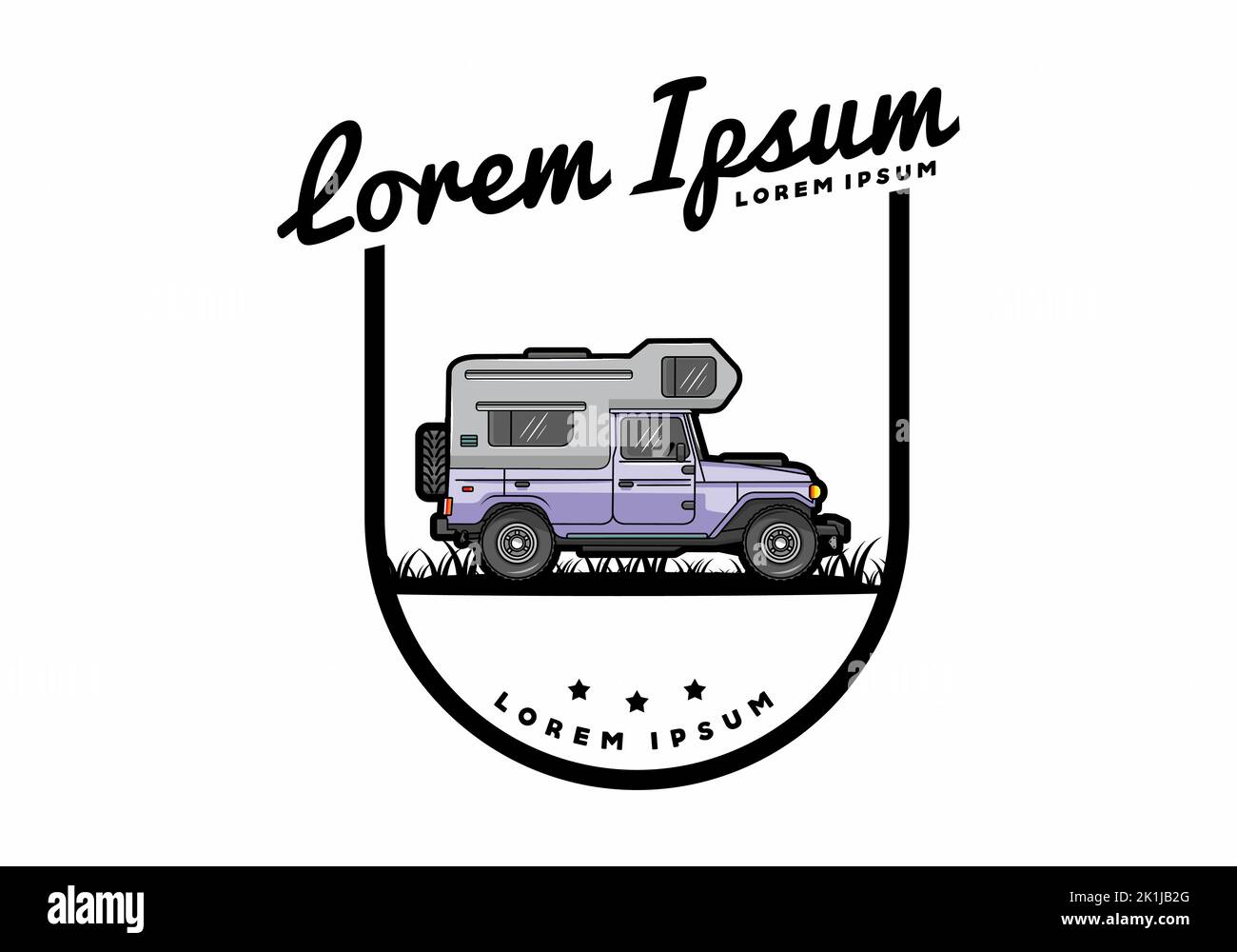 Stocky camper car illustration badge design Stock Vector Image & Art ...