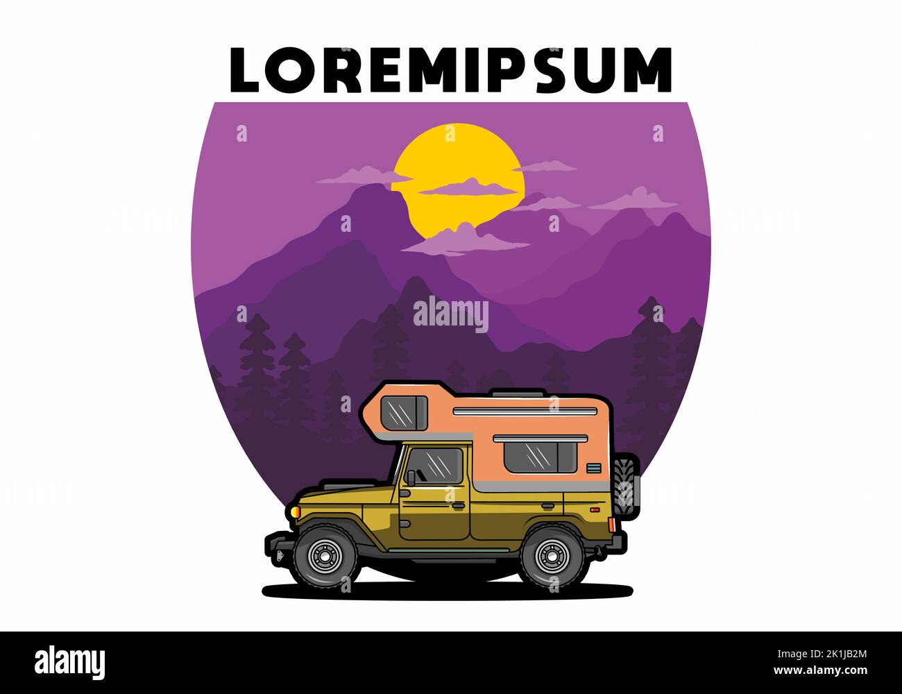 Stocky camper car illustration badge design Stock Vector Image & Art ...