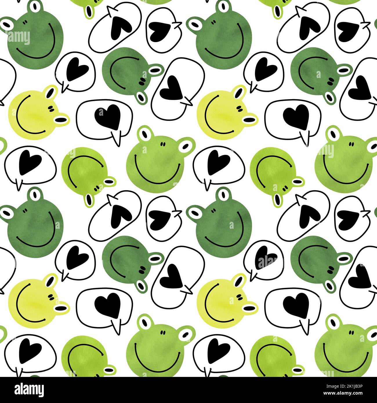 Summer cartoon doodle seamless frogs pattern for wrapping paper and ...