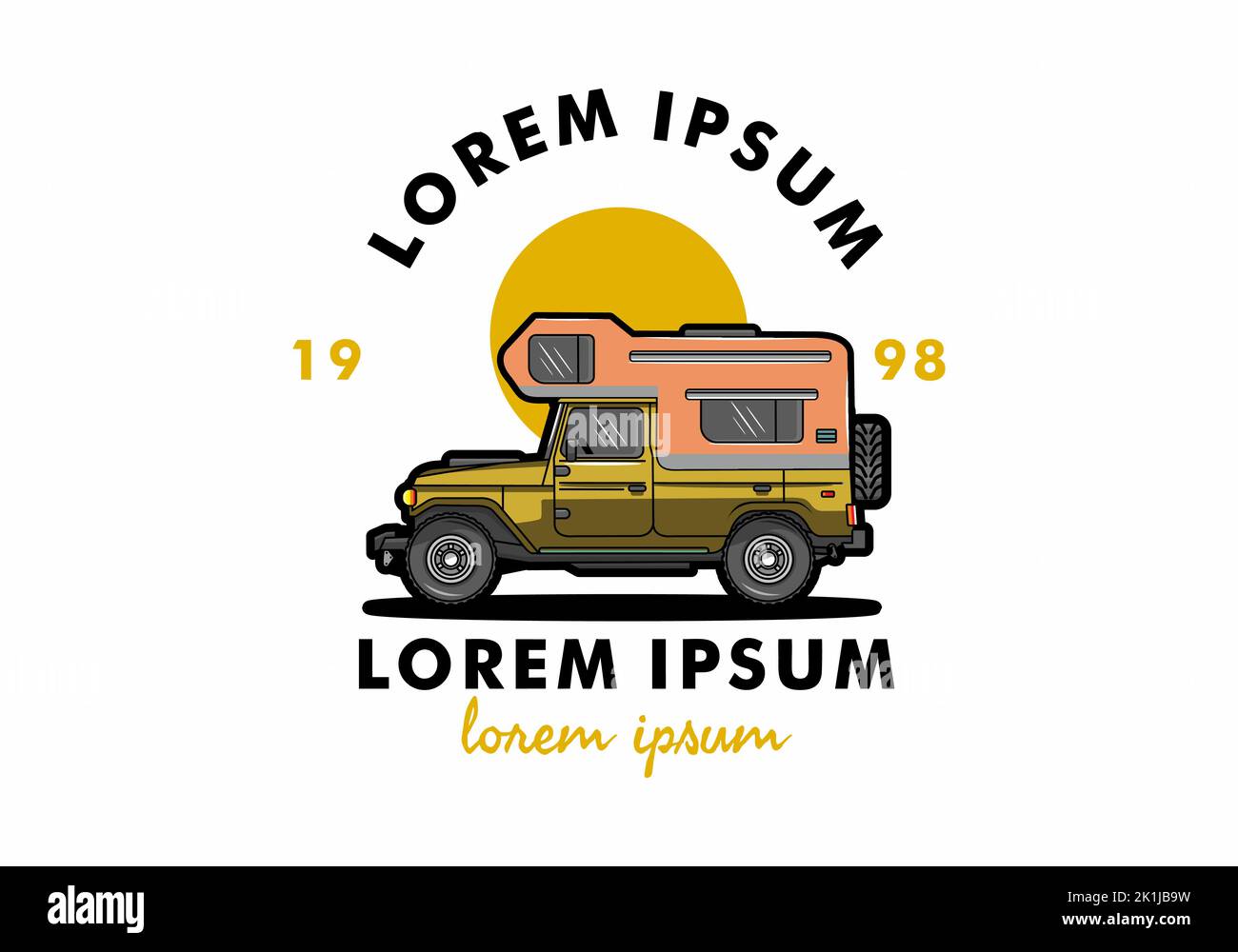 Stocky camper car illustration badge design Stock Vector Image & Art ...
