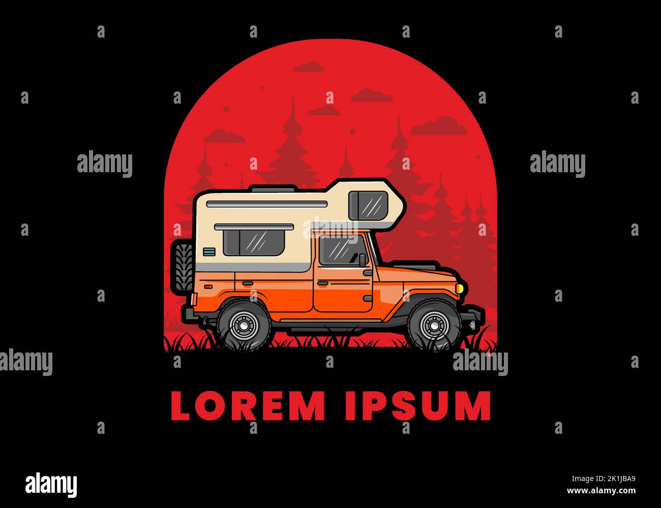 Stocky camper car illustration badge design Stock Vector Image & Art ...