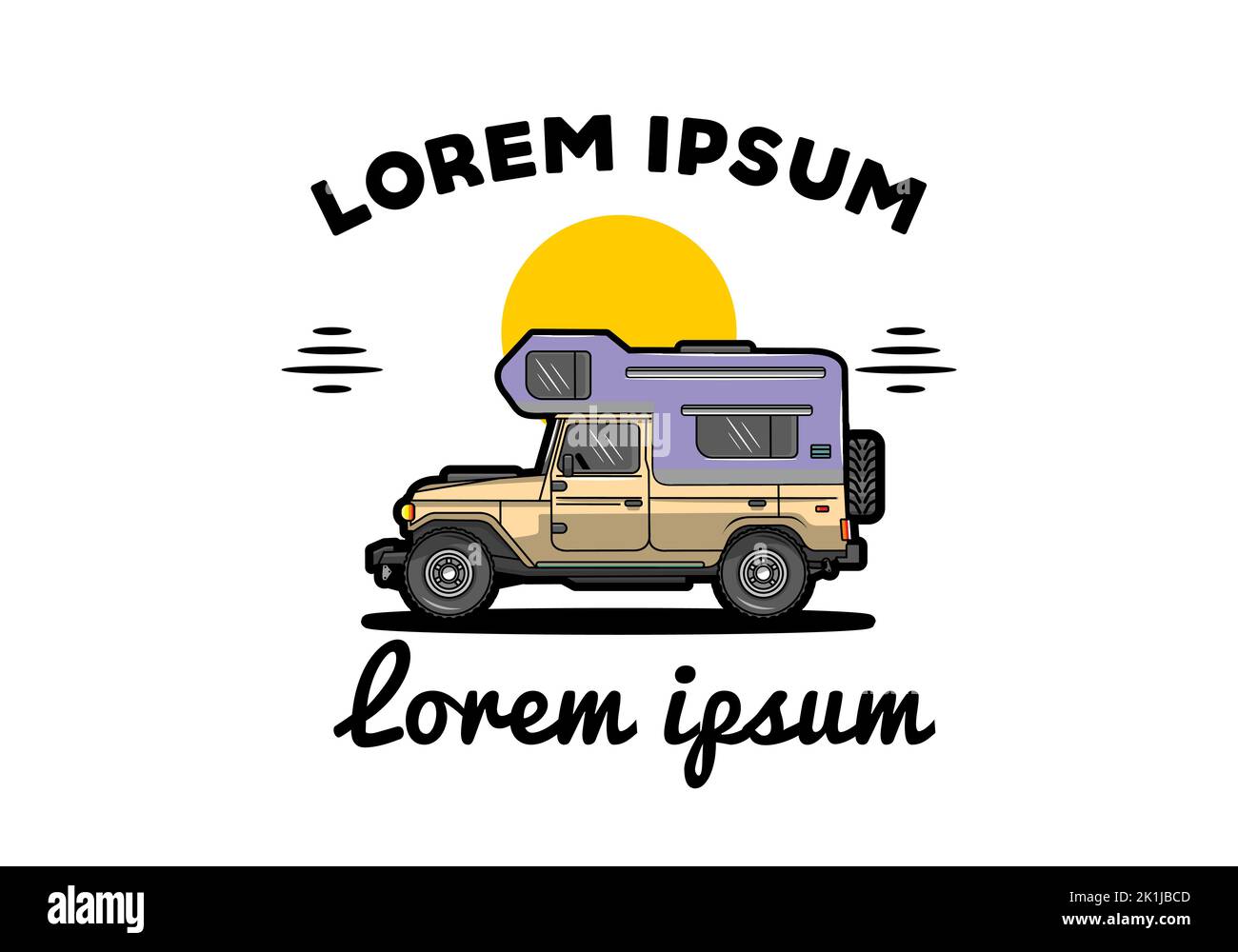 Stocky camper car illustration badge design Stock Vector Image & Art ...