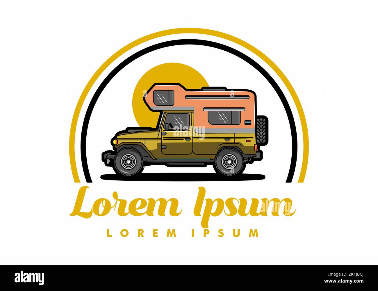 Stocky camper car illustration badge design Stock Vector Image & Art ...
