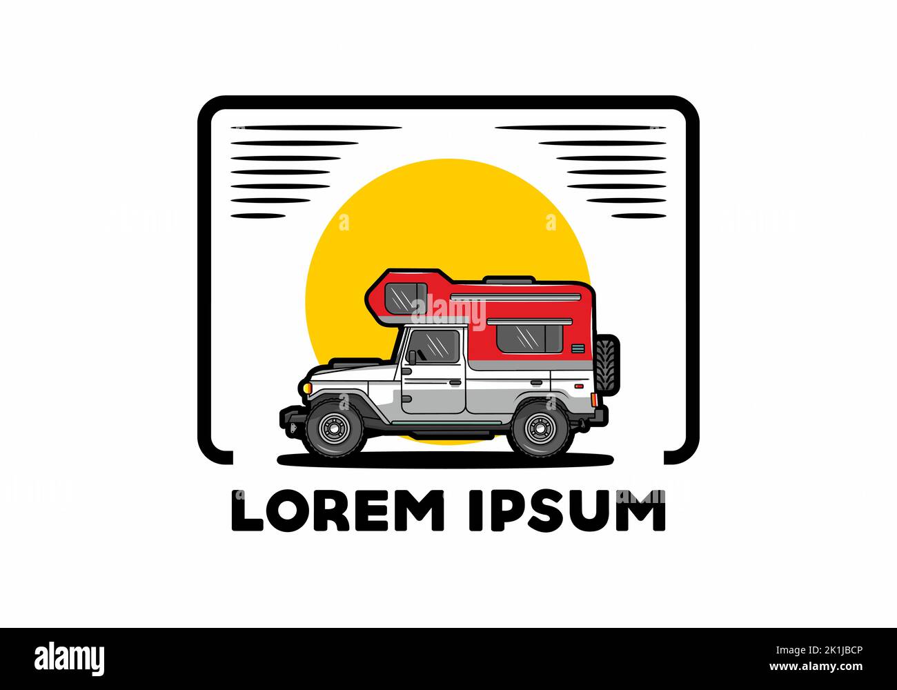 Stocky camper car illustration badge design Stock Vector Image & Art ...