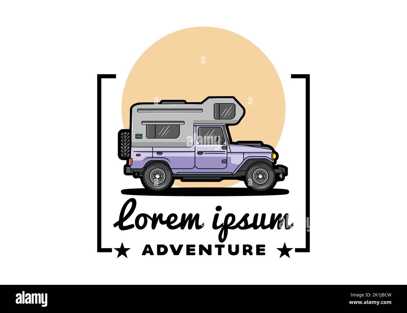 Stocky camper car illustration badge design Stock Vector Image & Art ...