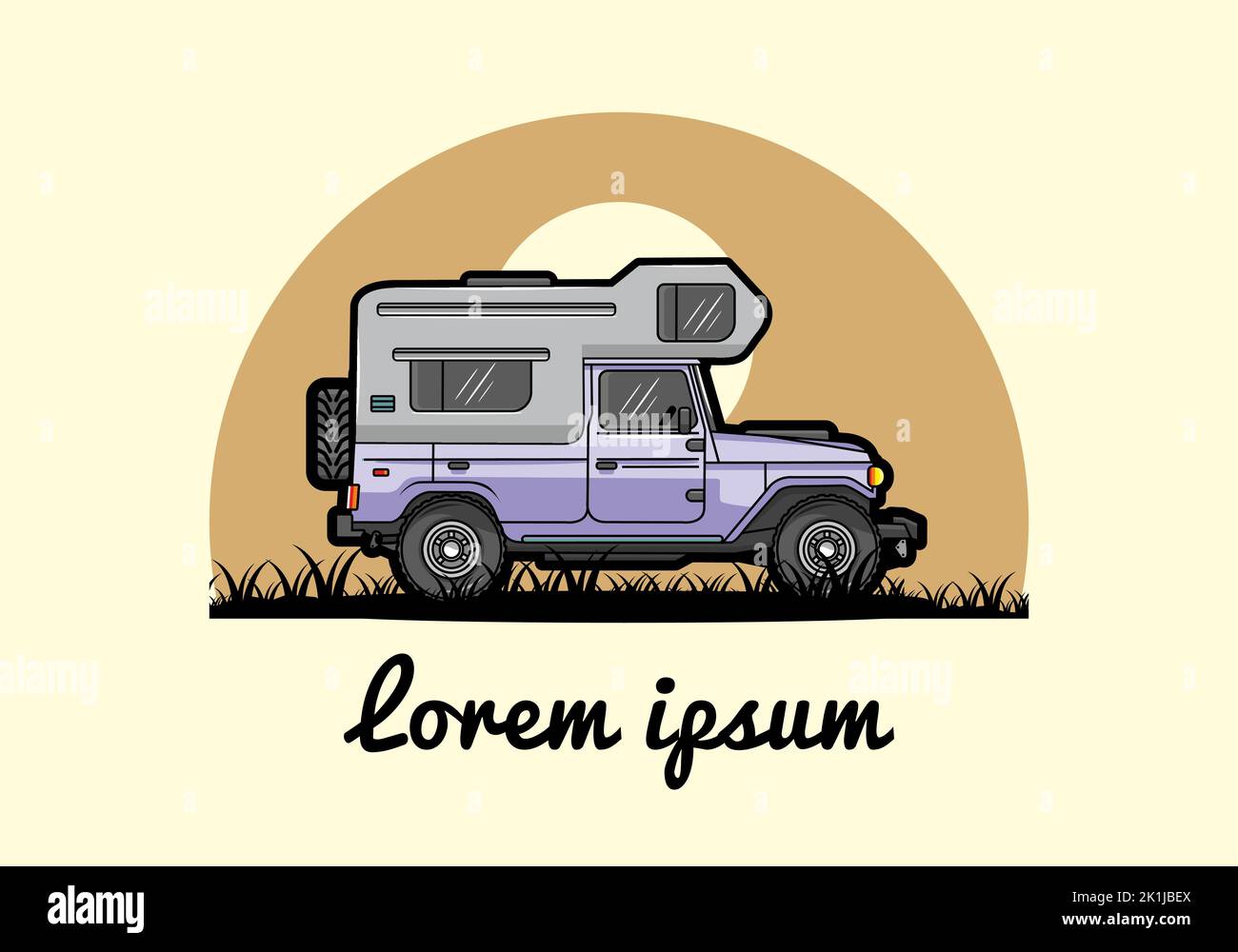 Stocky camper car illustration badge design Stock Vector Image & Art ...