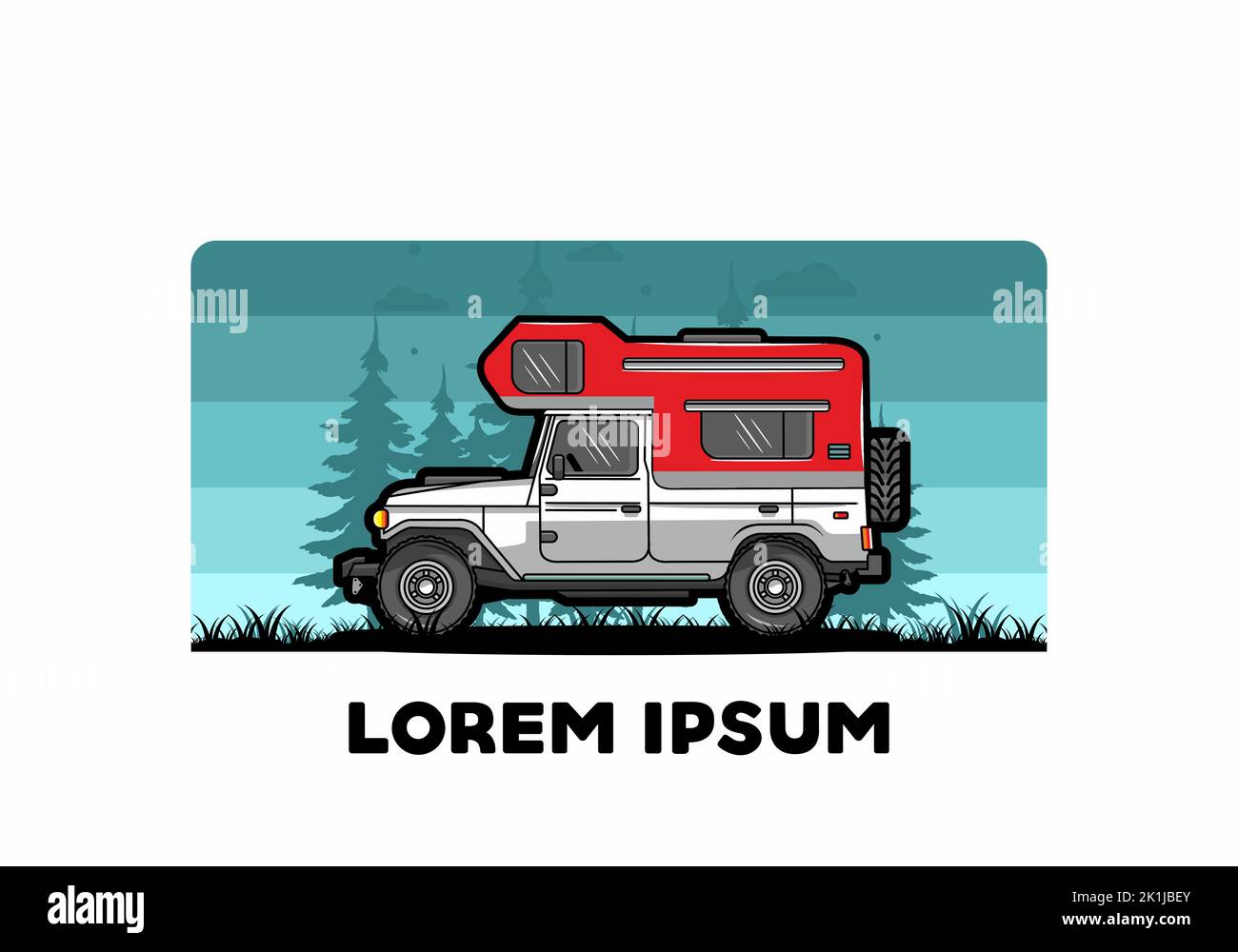 Stocky camper car illustration badge design Stock Vector Image & Art ...