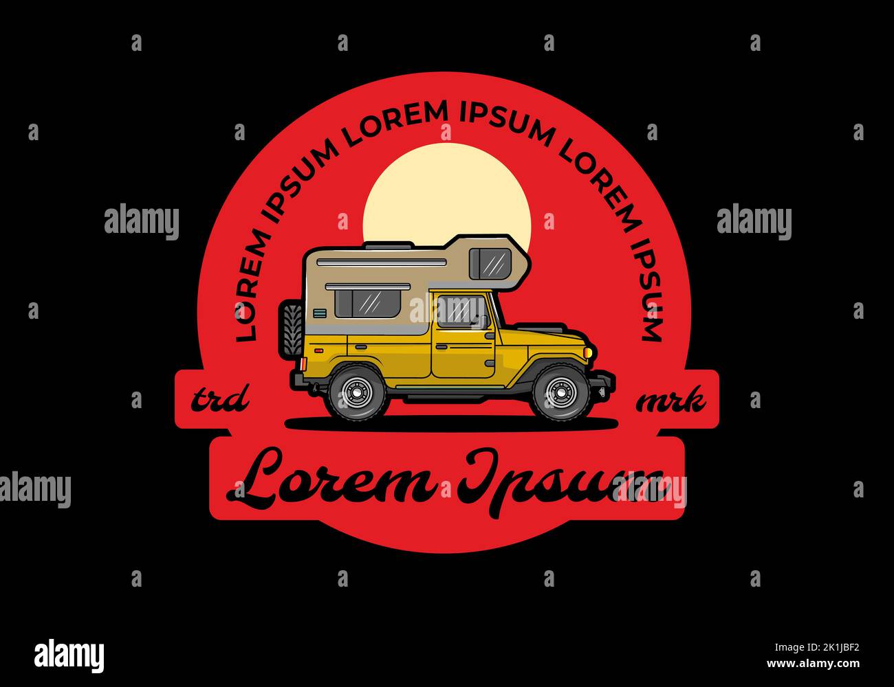 Stocky camper car illustration badge design Stock Vector Image & Art ...