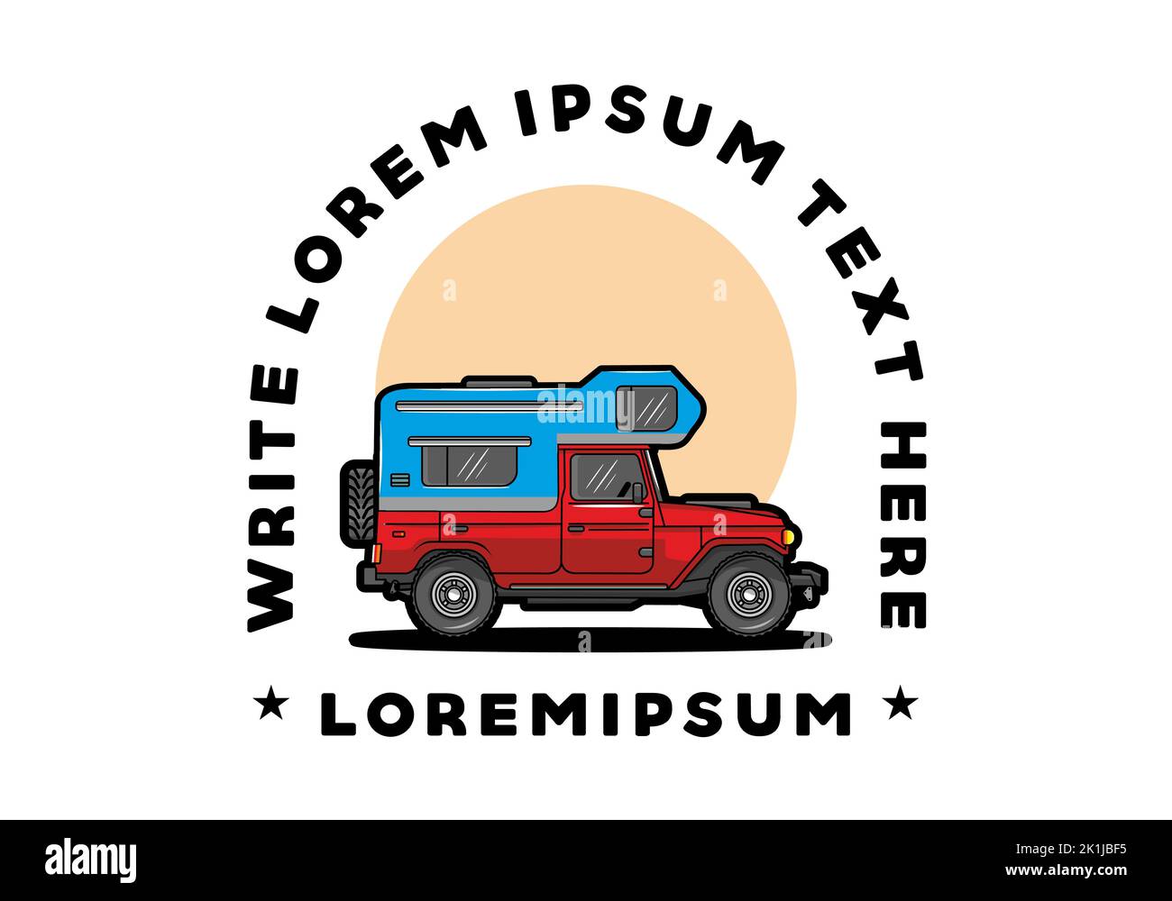 Stocky camper car illustration badge design Stock Vector Image & Art ...