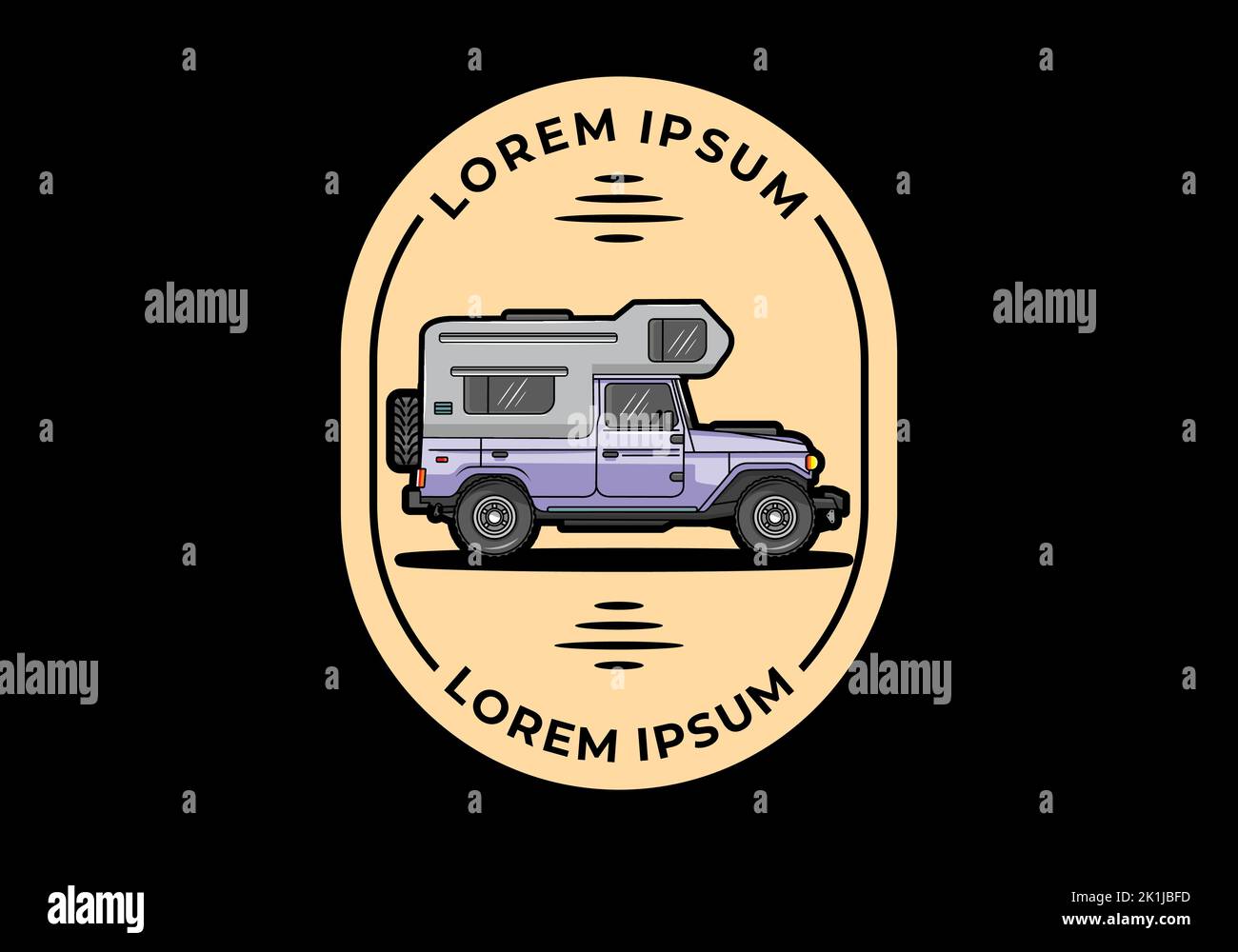 Stocky camper car illustration badge design Stock Vector Image & Art ...