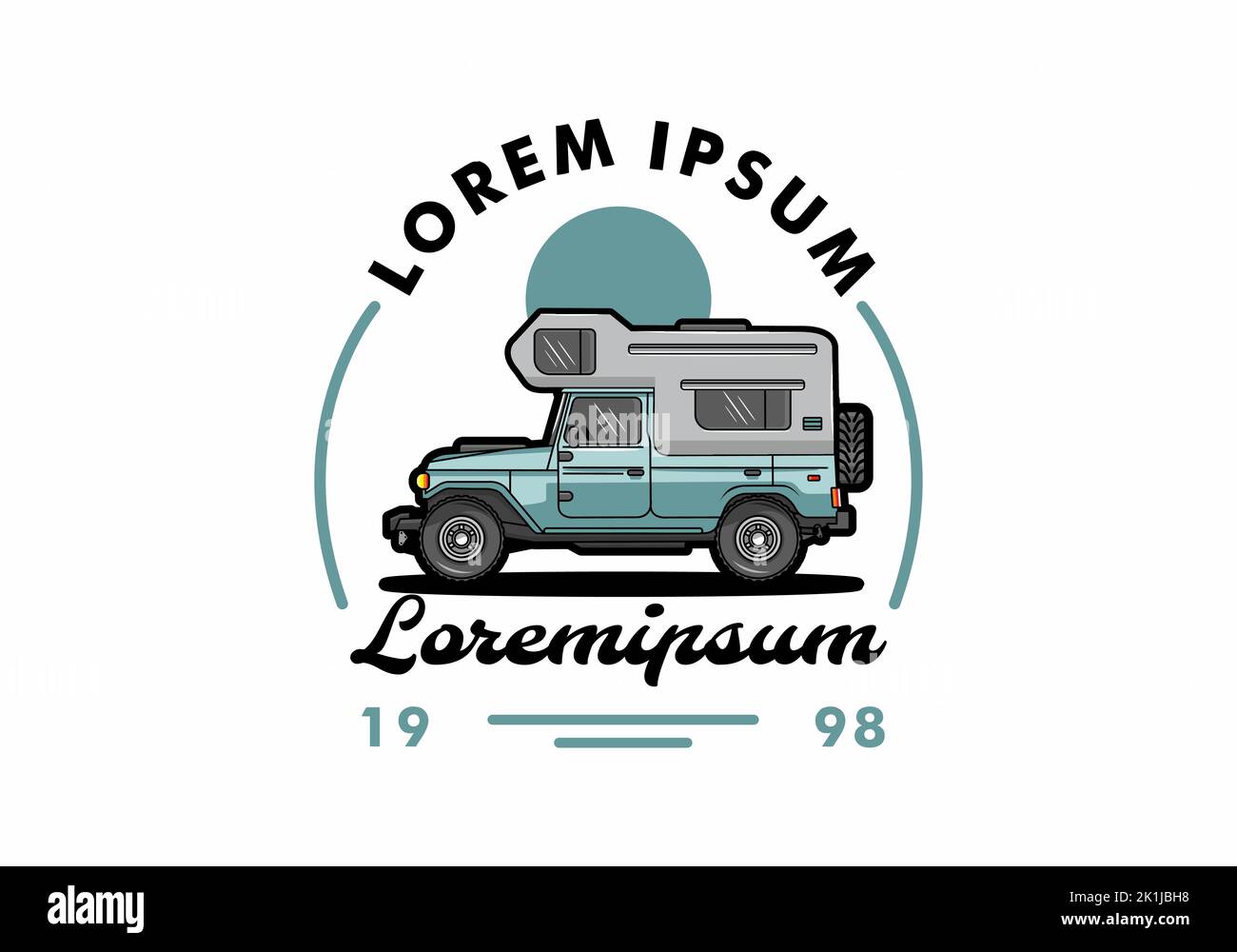 Stocky camper car illustration badge design Stock Vector Image & Art ...