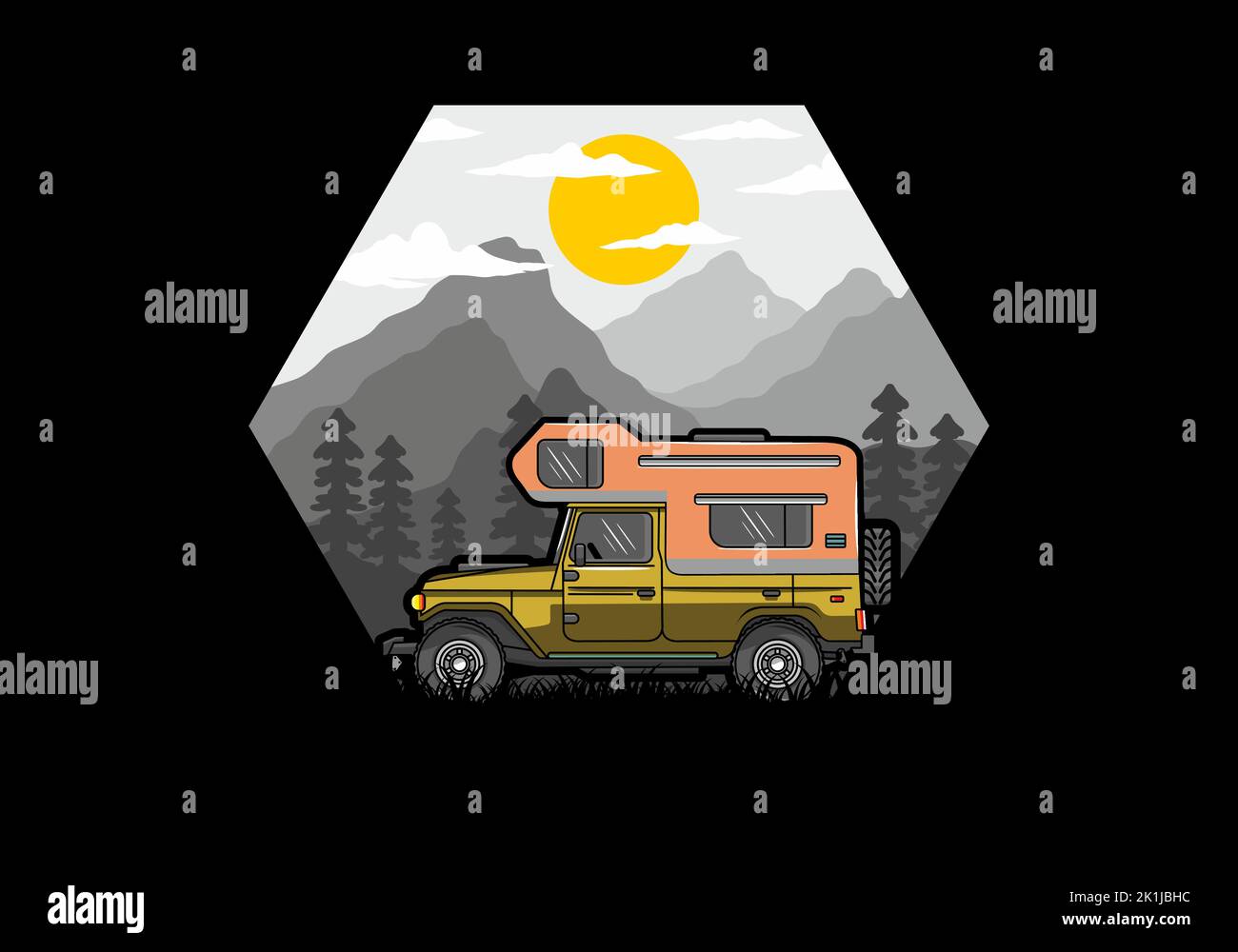 Vintage camper beach Stock Vector Images - Alamy