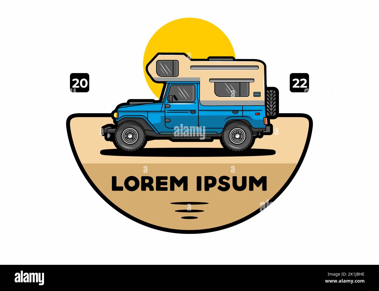 Stocky camper car illustration badge design Stock Vector Image & Art ...