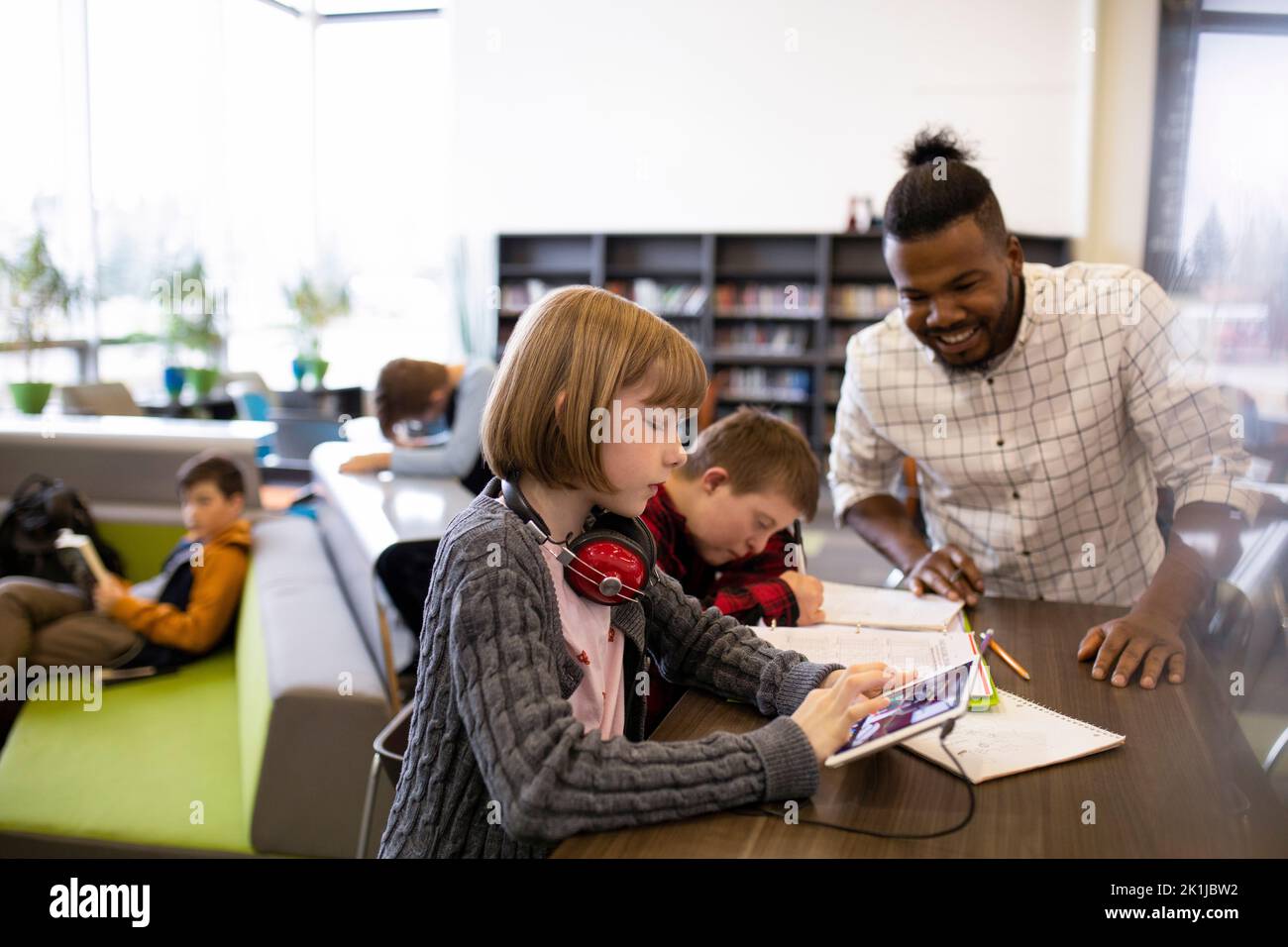 Black High School Kids Studying