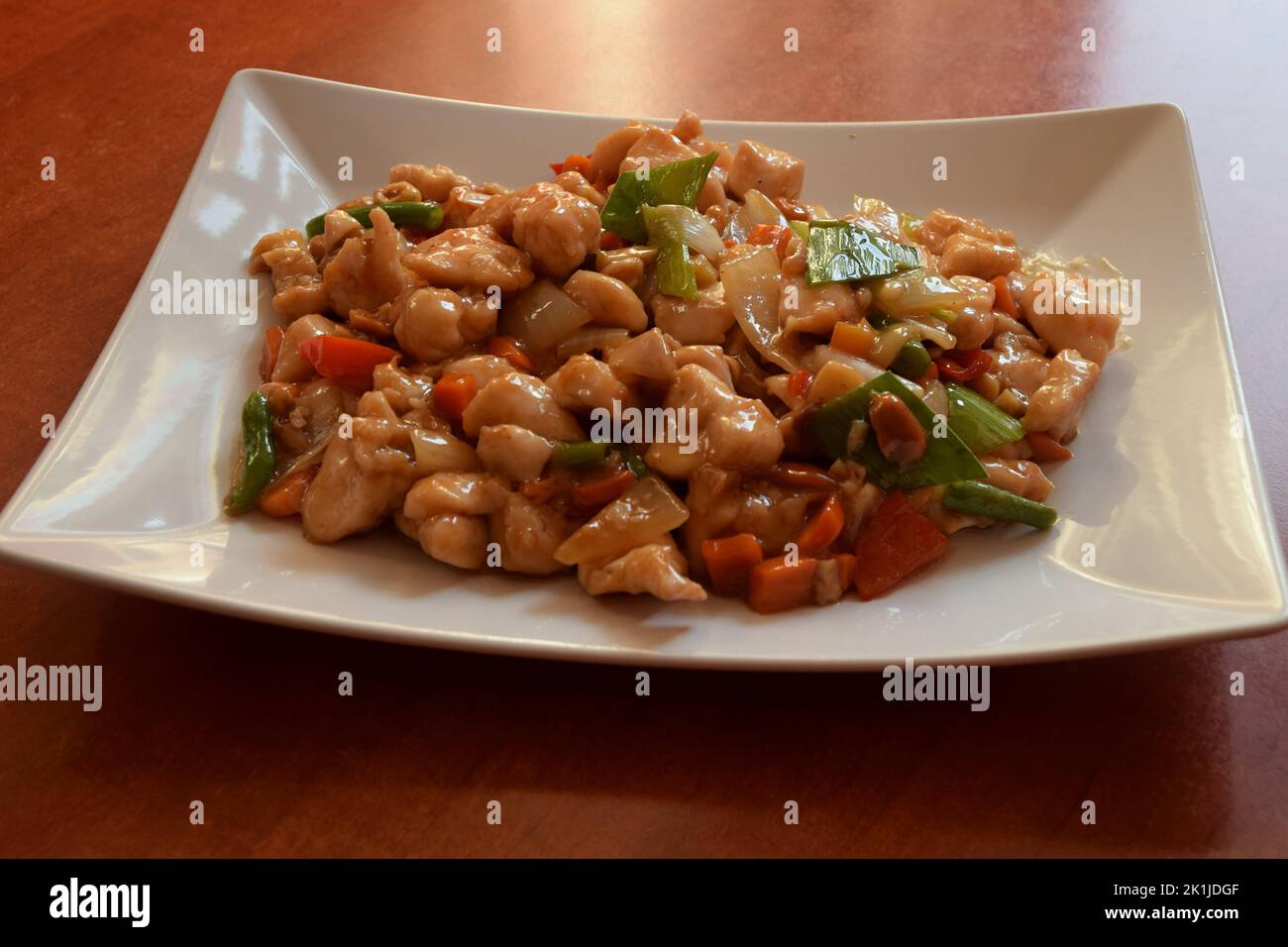 Spicy diced chicen or Gong bao chicken, one of the Chinese specialty