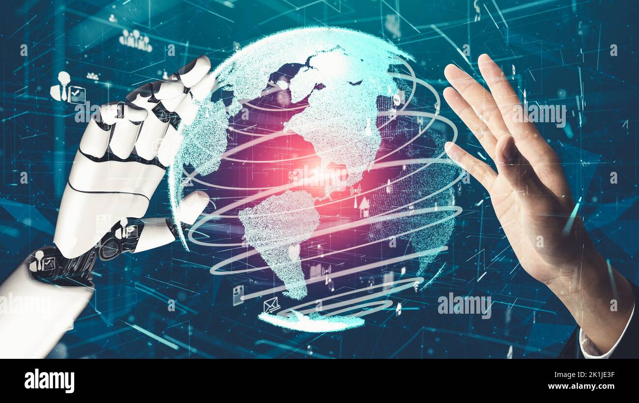 Futuristic robot artificial intelligence revolutionary AI technology ...