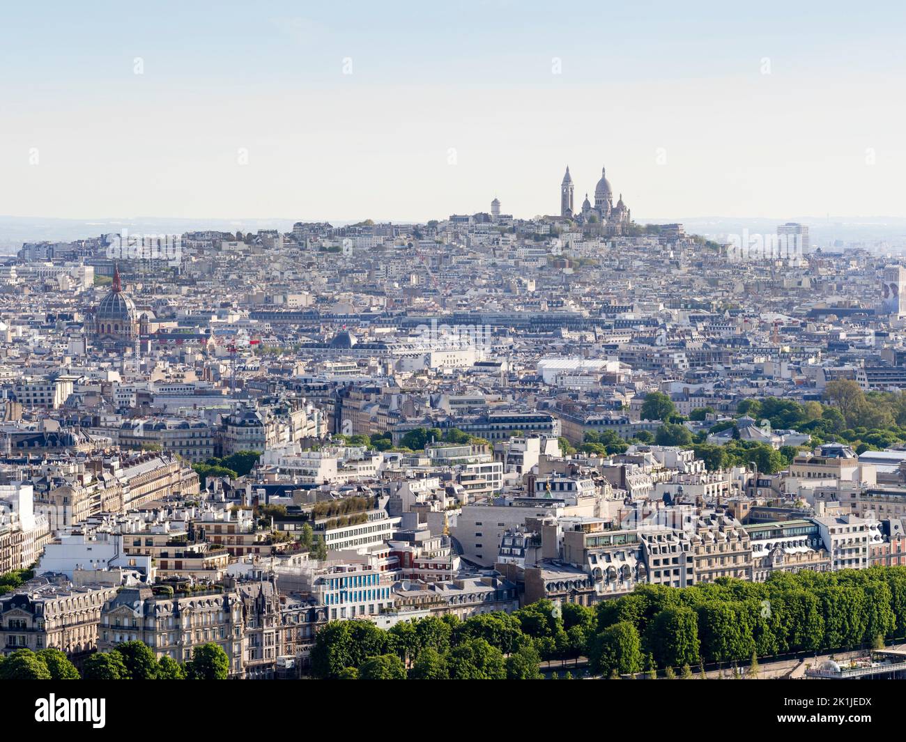 18th arrondissement of Paris, Montmartre and the Basilica of the Sacré-Cœur. Stock Photo