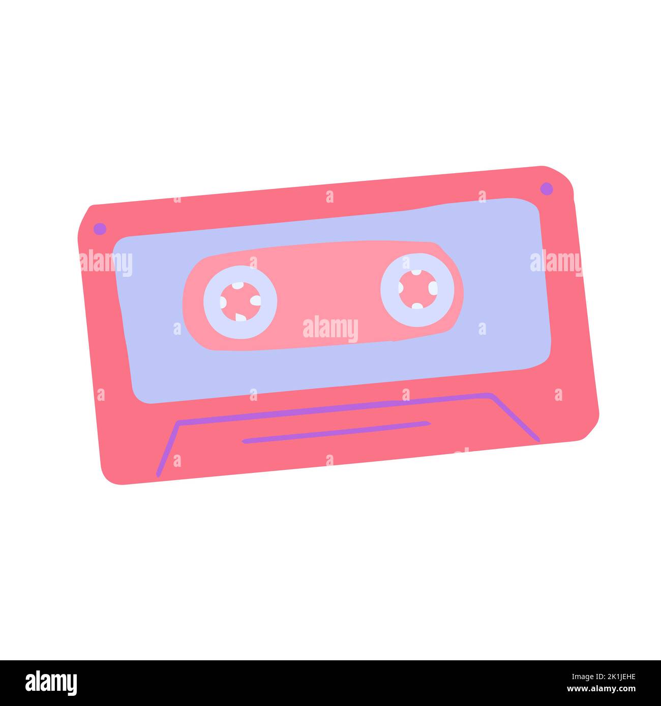 Handdrawn cute isolated clipart illustration of y2k old cassette tape Stock Vector Image & Art