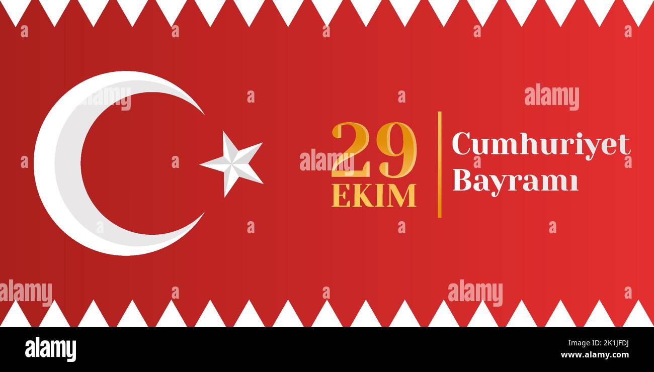 29 ekim cumhuriyet bayrami banner illustration Stock Vector