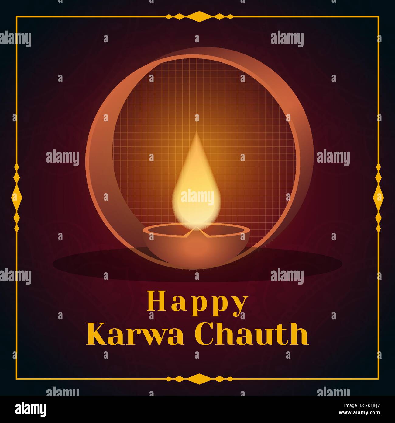 happy karwa chauth greeting card illustration Stock Vector Image & Art