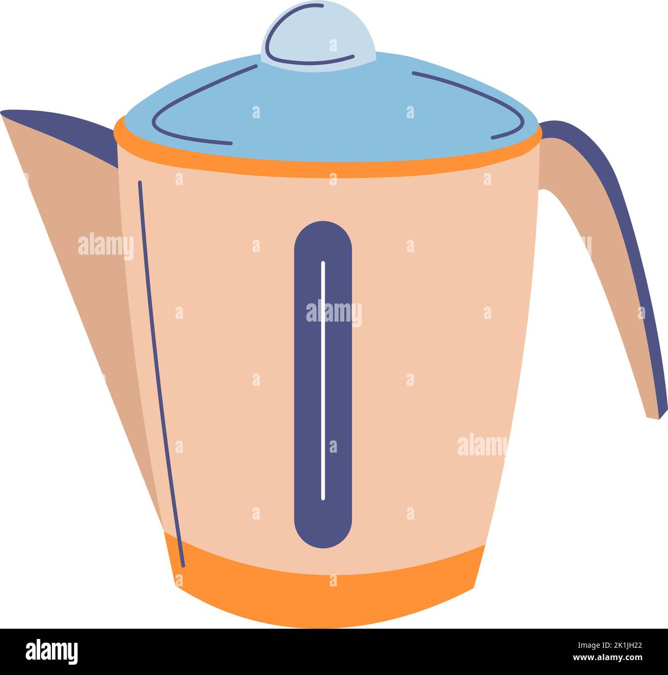 Electric kettle, kitchenware utensils, vector Stock Vector