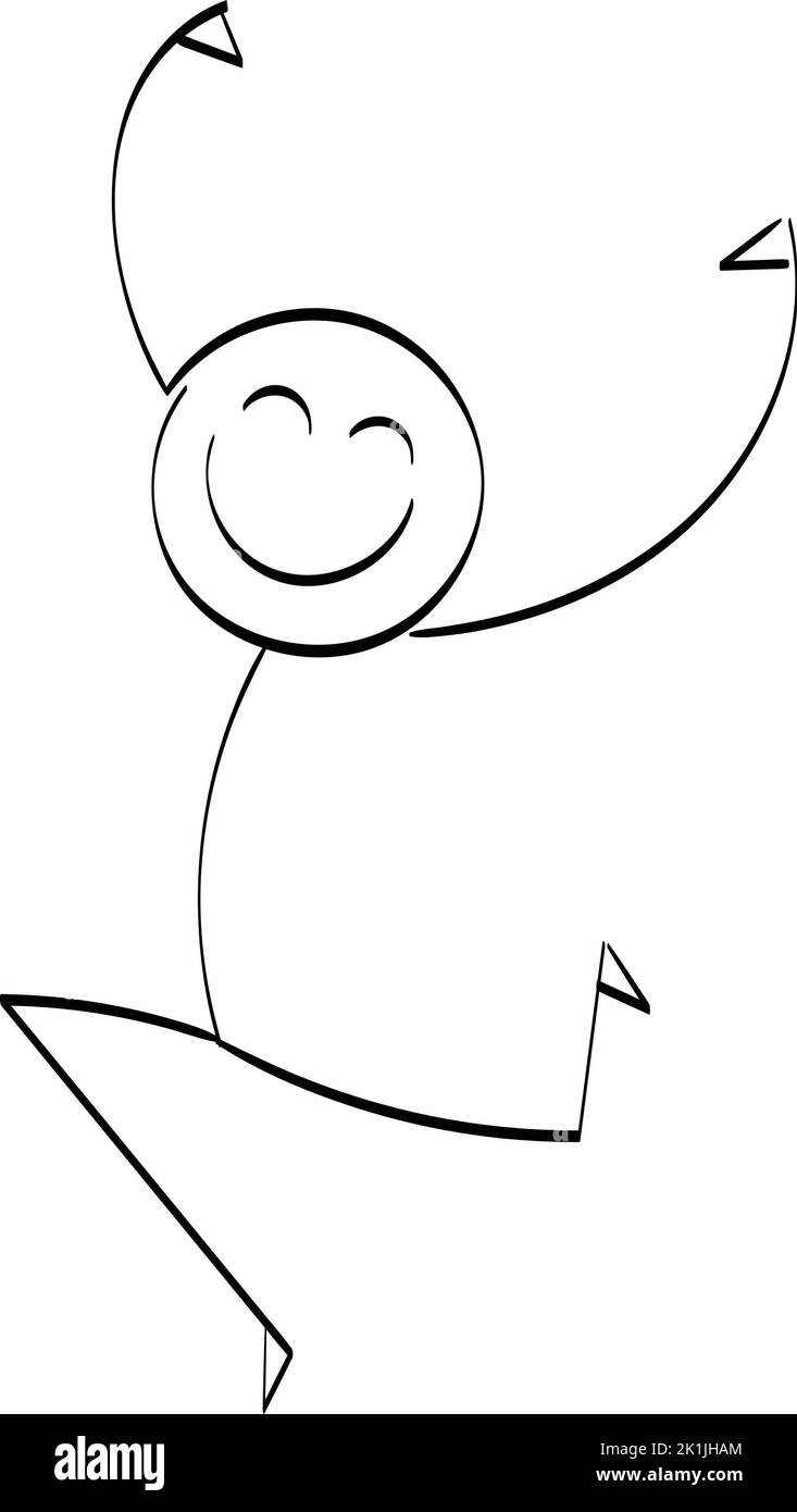 Vector Stickman Character illustration. Sketch stick figure isolated