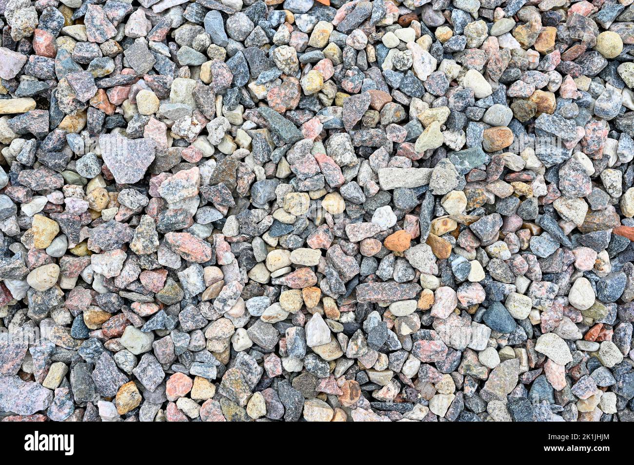 closeup of grey gravel on garden path Stock Photo