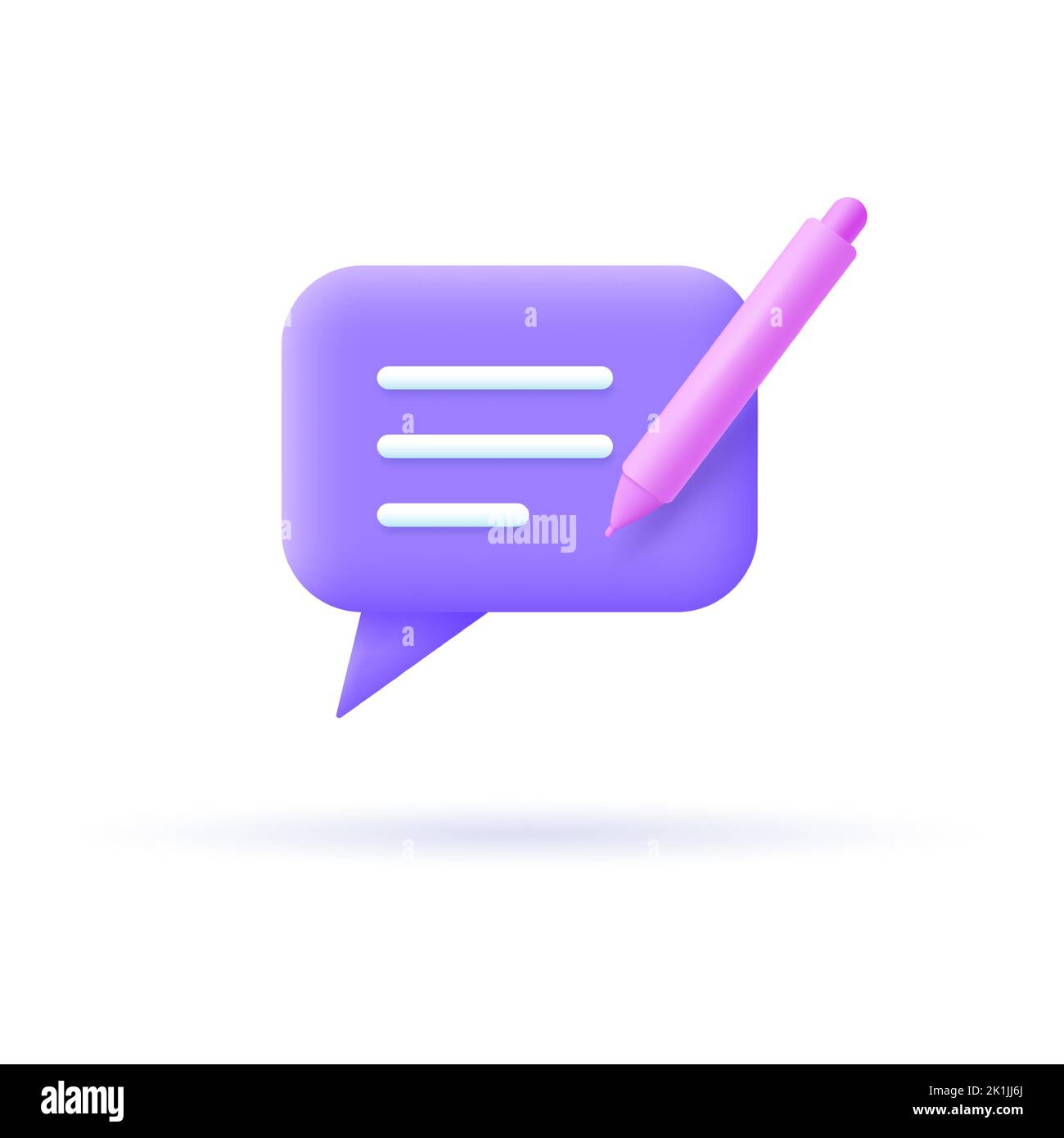 3d bubble with pencil icon. Vector illustration. Stock Vector