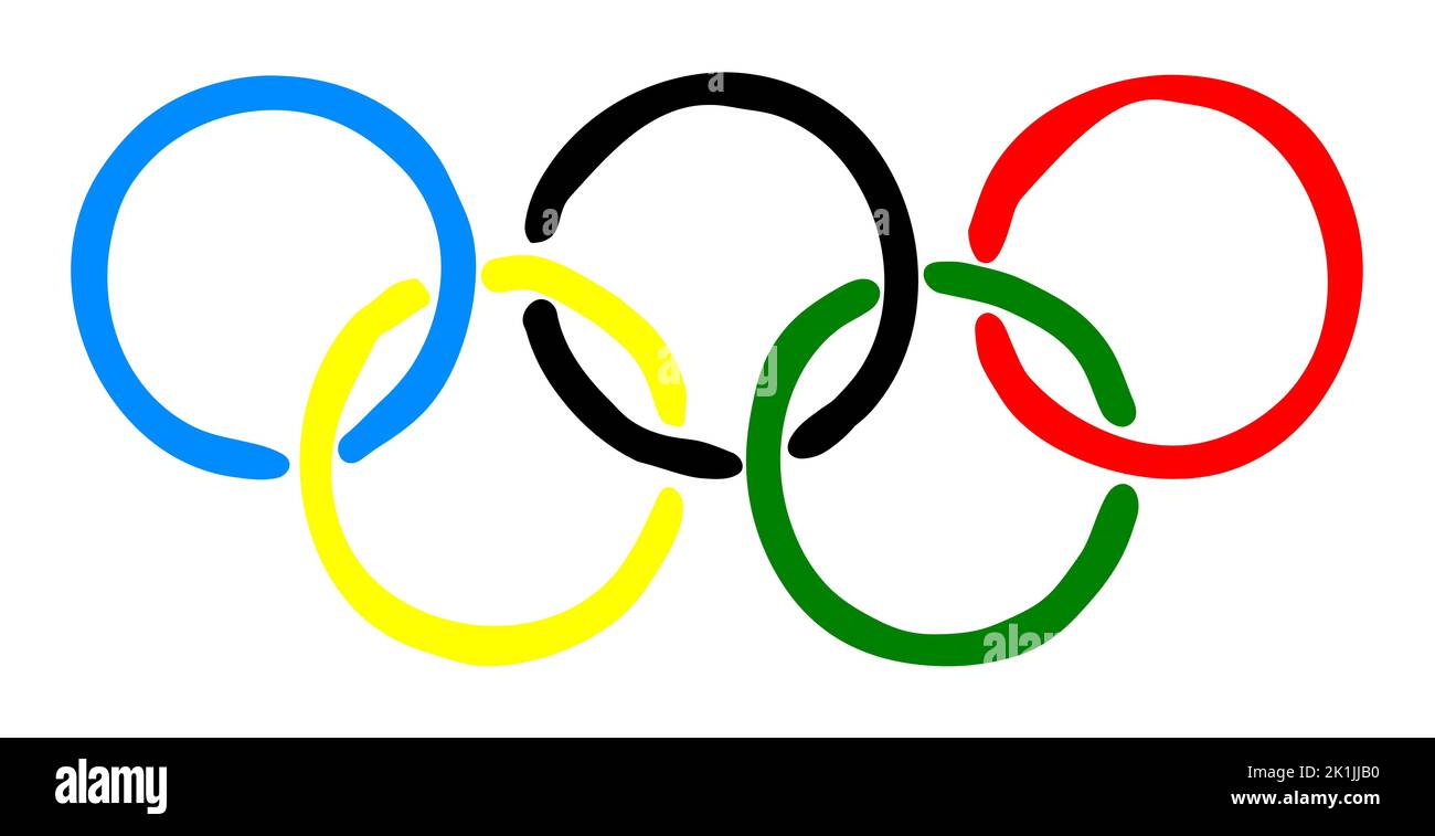 Olympic rings greetings card Stock Photo
