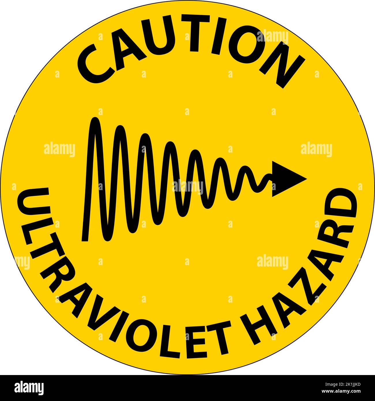 Caution Ultraviolet Light Hazard Label On White Background Stock Vector
