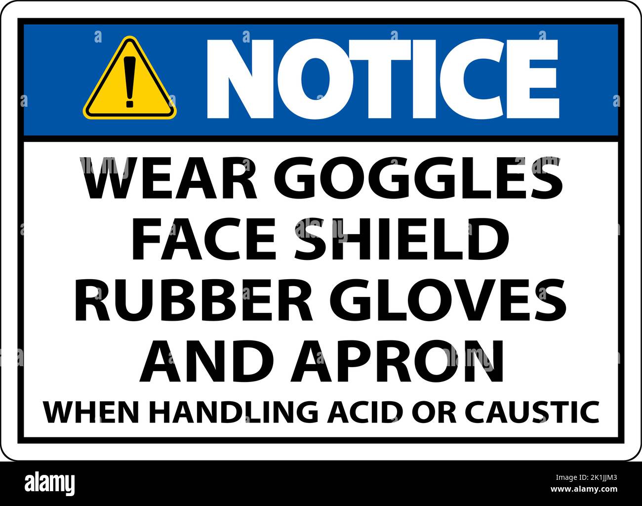 Notice Wear Goggles, Face Shield, Rubber Gloves, And Apron When